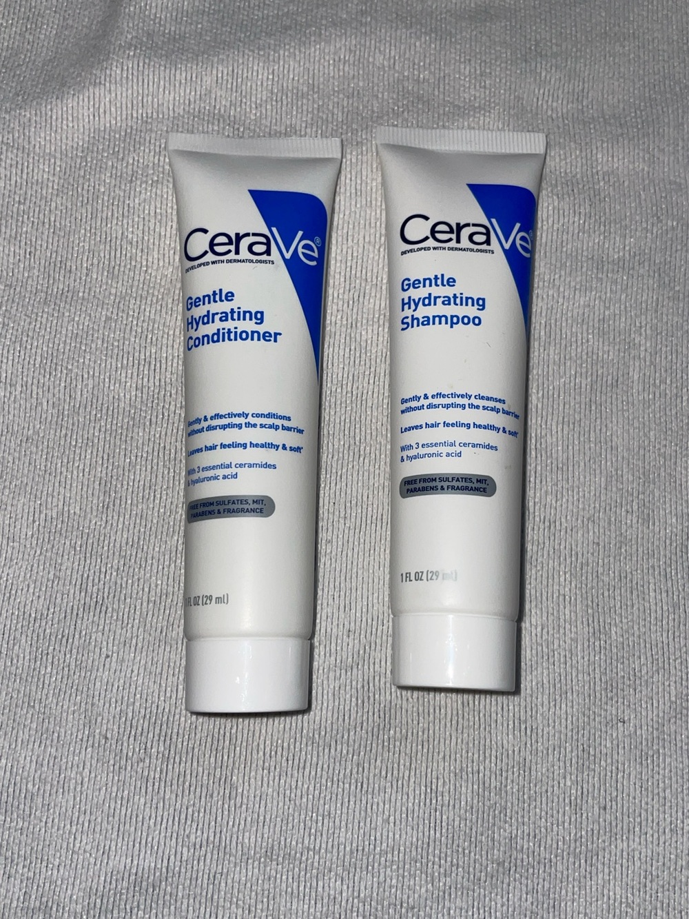 CeraVe Gentle Hydrating Shampoo & Conditioner Travel Size Set – 1 oz Each